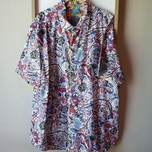 Robert Graham short sleeve dress shirt paisley
